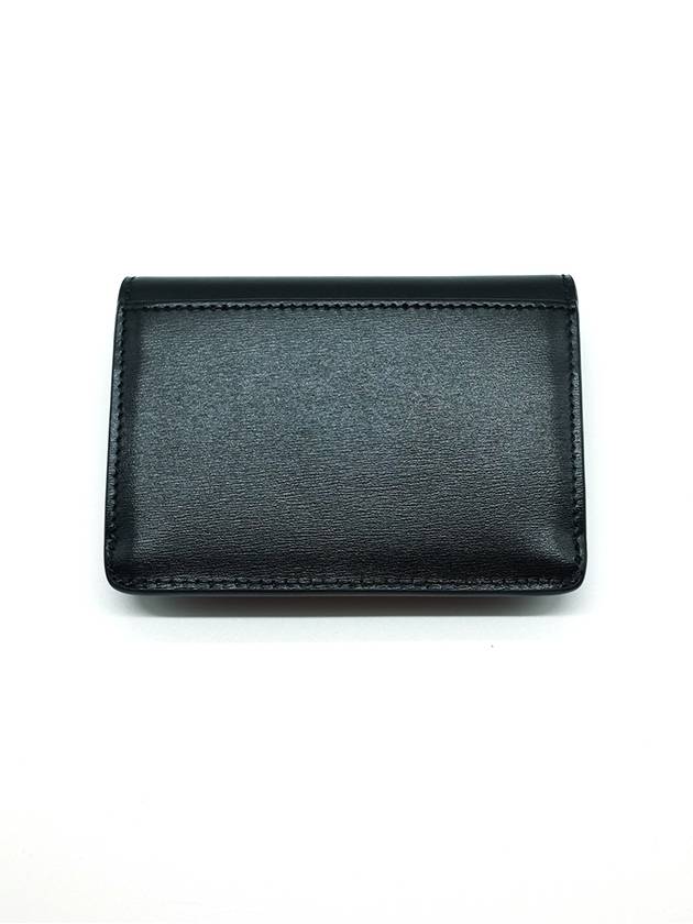 Triomphe Shiny Calfskin Flap Card Wallet Black - CELINE - BALAAN 4