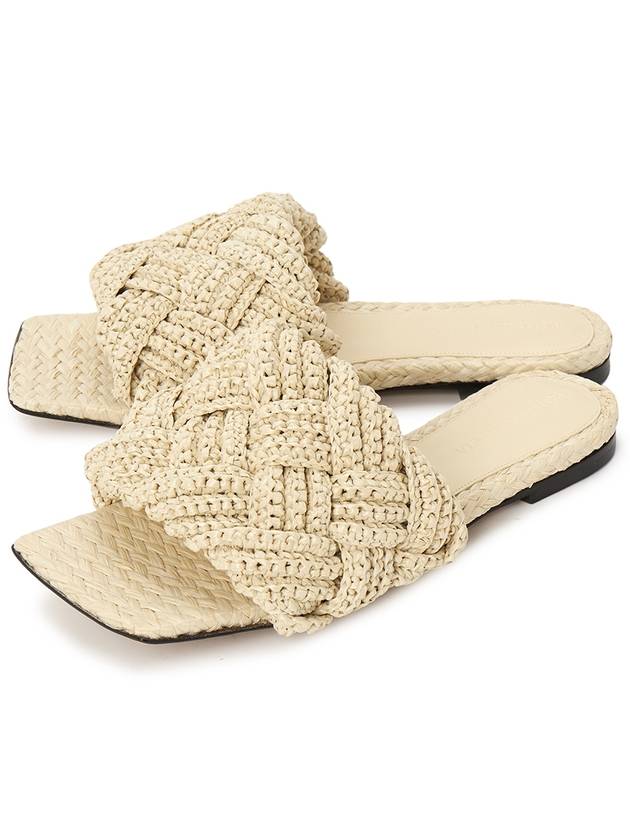 Women's Lido Flat Slippers Cream - BOTTEGA VENETA - BALAAN.