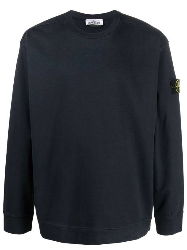 Men's Wappen Patch Crew Neck Sweatshirt Navy - STONE ISLAND - BALAAN 2