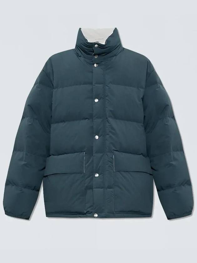 High Neck Padded Quilted Down Jacket Dark Green - JIL SANDER - BALAAN 4