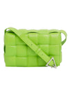 Silver Padded Cassette Cross Bag Acid Green - BOTTEGA VENETA - BALAAN 1