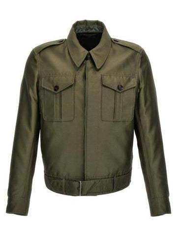 Men's Battle Casual Jacket Green - TOM FORD - BALAAN 1