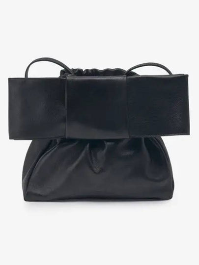 Bow Ribbon Medium Leather Shoulder Bag Black - JIL SANDER - BALAAN 2