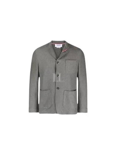 Cotton Blend Blazer Jacket Grey - THOM BROWNE - BALAAN 2