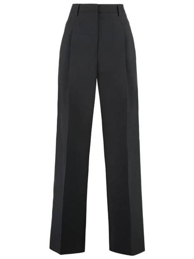 High Waist Wool Wide Pants Black - BURBERRY - BALAAN 1