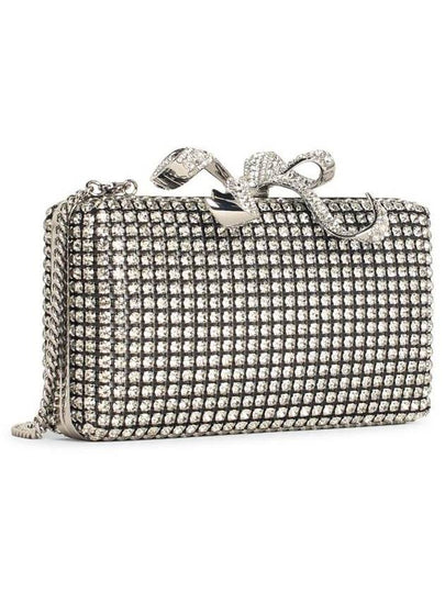 Self-Portrait 'Crystal Box' Silver Polyester Clutch - SELF PORTRAIT - BALAAN 2