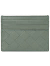 Intrecciato Leather Card Wallet Aloe - BOTTEGA VENETA - BALAAN 3