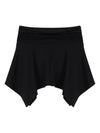 Cotton Flare Mini Unbalanced Skirt Black - ITZAVIBE - BALAAN 2