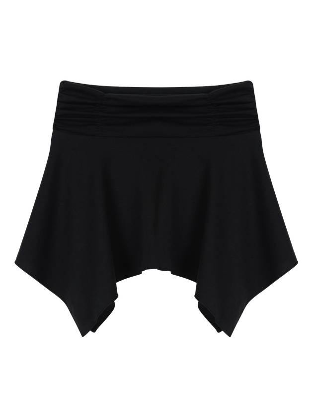 Cotton Flare Mini Unbalanced Skirt Black - ITZAVIBE - BALAAN 2