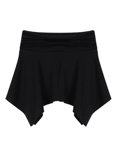 Cotton Flare Mini Unbalanced Skirt Black - ITZAVIBE - BALAAN 2