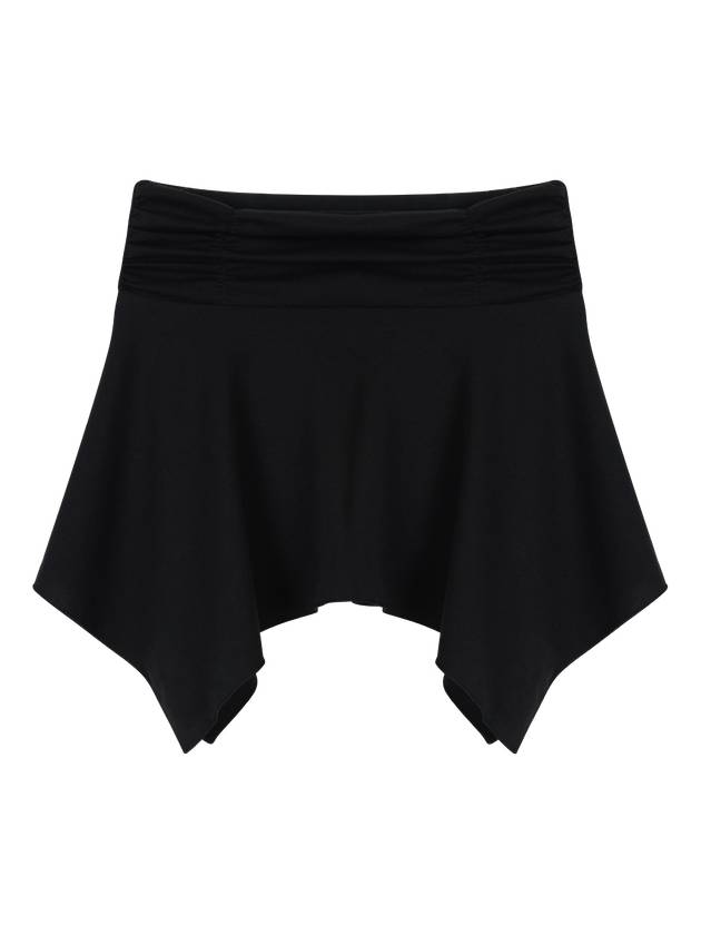 Cotton Flare Mini Unbalanced Skirt Black - ITZAVIBE - BALAAN 1