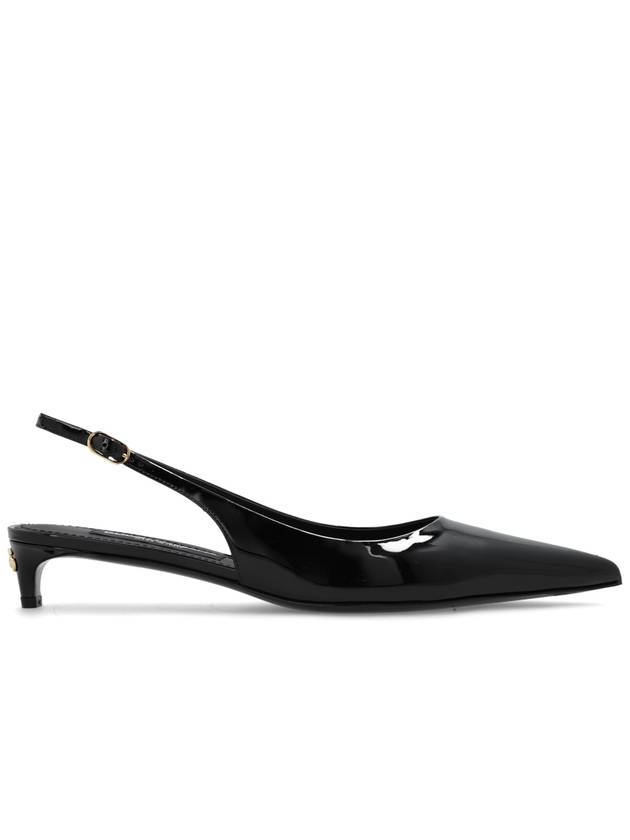 Pointed Toe Patent Calfs Slingback Heels Black - DOLCE&GABBANA - BALAAN 2