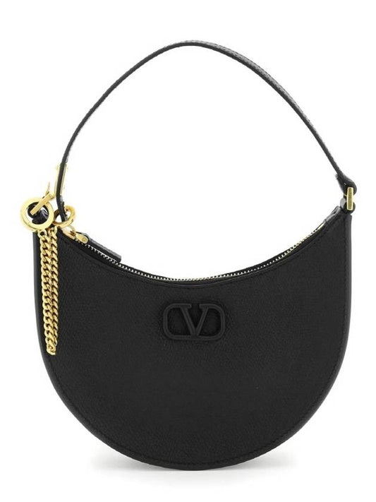 V Logo Classic Leather Chain Shoulder Bag Black - VALENTINO - BALAAN 1