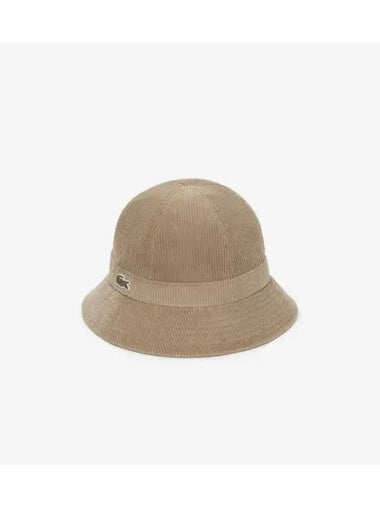 Women s Corduroy Dome Bucket Hat Beige - LACOSTE - BALAAN 1