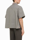 Striped Short Sleeve Shirt Grey - THOM BROWNE - BALAAN 5