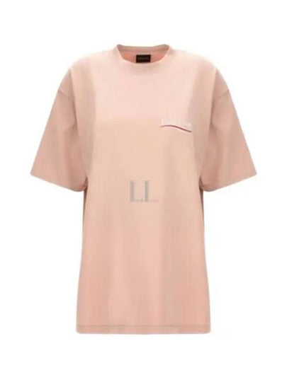 Wave Logo Political Campaign Large Fit Short Sleeve T-Shirt Pink - BALENCIAGA - BALAAN 2