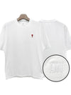 Small Heart Logo Boxy Fit Short Sleeve T-Shirt White - AMI - BALAAN 2