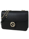 GG Interlocking Chain Medium Shoulder Bag Black - GUCCI - BALAAN 3