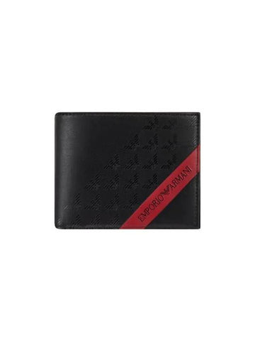 Men s Red Line Bifold Wallet Black - EMPORIO ARMANI - BALAAN 1