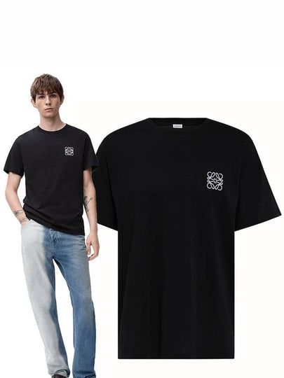 Anagram Crew Neck Cotton Short Sleeve T-Shirt Black - LOEWE - BALAAN 2