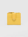 Saffiano Smooth Leather Small Half Wallet Sunny Yellow - PRADA - BALAAN 7