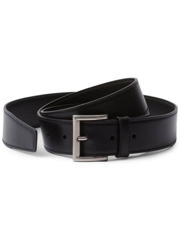 Leather Belt Black Black - PRADA - BALAAN 3