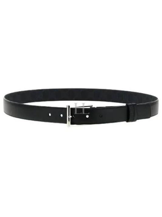 Rectangular Buckle Reversible Leather Belt Black - GUCCI - BALAAN 2