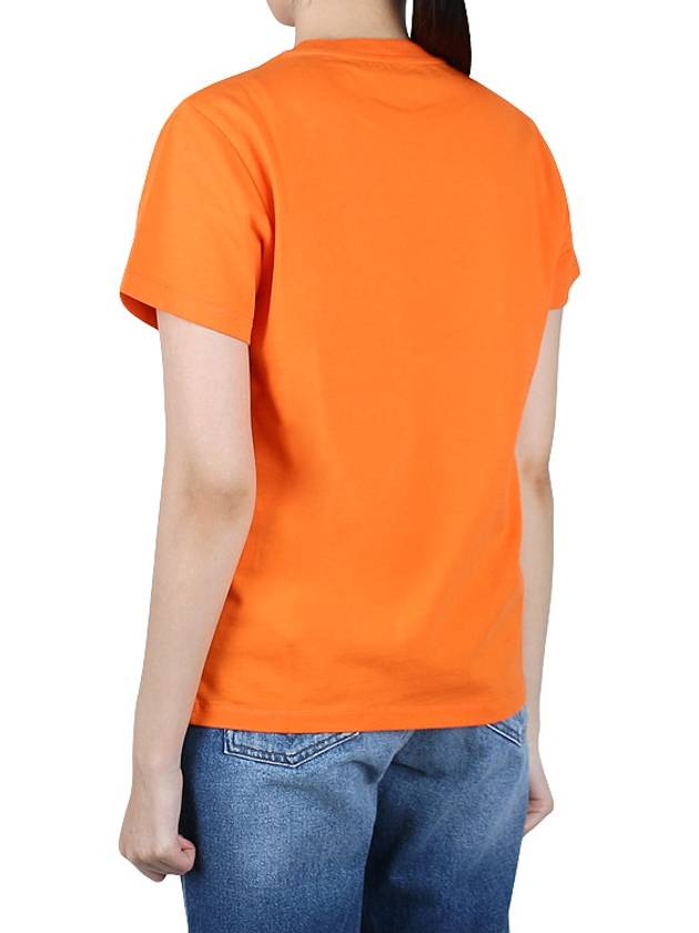 Embroidered Logo Cotton Short Sleeve T-shirt Orange - MAISON KITSUNE - BALAAN 4