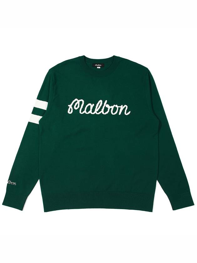 Big Bucket Logo Sweater GREEN MAN M3321PKT04GRN - MALBON GOLF - BALAAN 2