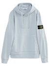 Logo Patch Cotton Fleece Hoodie Light Blue - STONE ISLAND - BALAAN 2