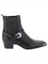 Harness Metal Toe Tejus Stamped Calfskin Western Chelsea Boots Black - CELINE - BALAAN 2