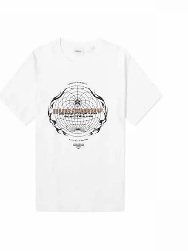 Globe Logo Graphic Short Sleeve T-Shirt White - BURBERRY - BALAAN 2