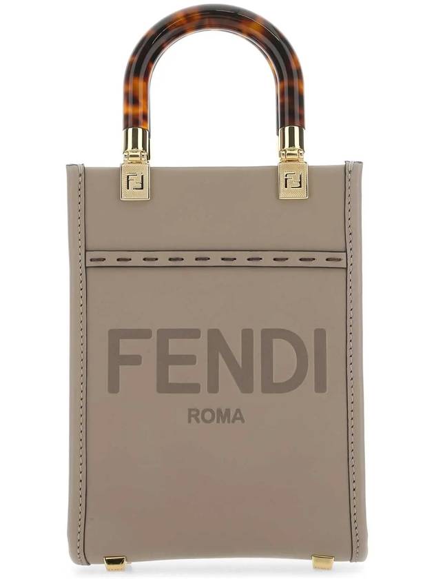 Sunshine Shopper Small Leather Tote Bag Beige - FENDI - BALAAN 4