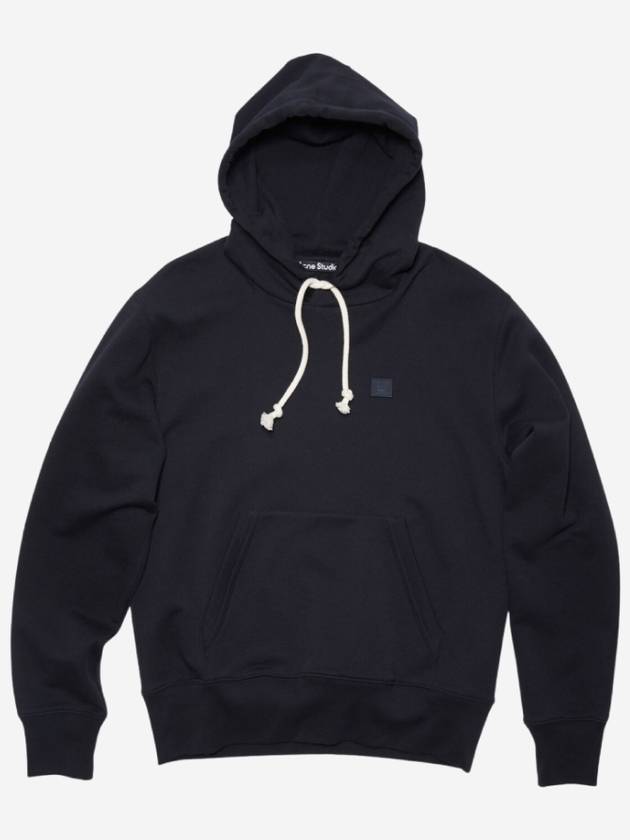 Face Logo Patch Cotton Hoodie Black - ACNE STUDIOS - BALAAN 2