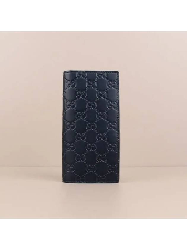 Signature Cima leather men s long wallet navy 779828 CWC1N 4009 - GUCCI - BALAAN 1