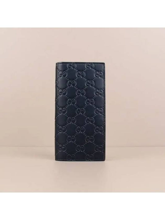 Signature Cima leather men s long wallet navy 779828 CWC1N 4009 - GUCCI - BALAAN 1