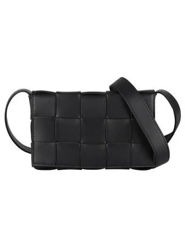 Small Lambskin Leather Cassette Crossbag Black - BOTTEGA VENETA - BALAAN 2