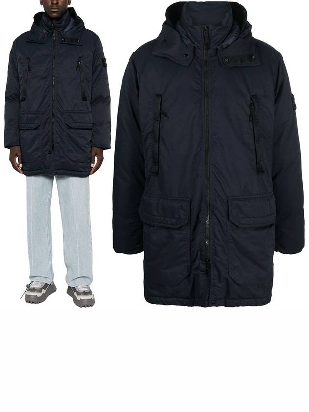 Men's Wappen Patch Hooded Parka Navy - STONE ISLAND - BALAAN 2