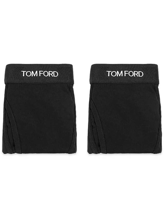 Men's Cotton Boxer Briefs Black 2 Pack - TOM FORD - BALAAN 6