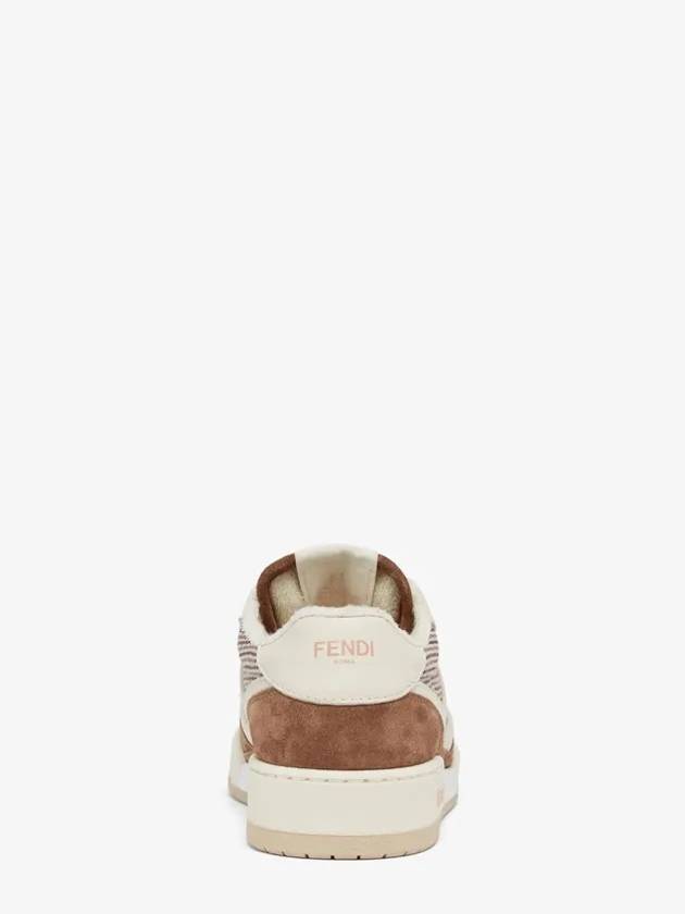 FF Logo Low-Top Sneakers Brown - FENDI - BALAAN 4