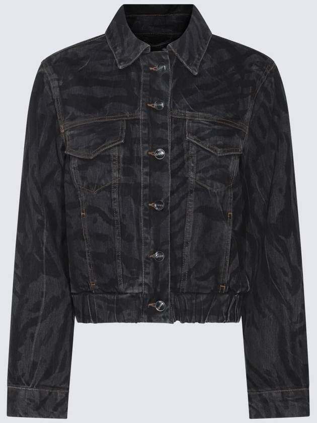 Ganni Black Cotton Denim Jacket - GANNI - BALAAN 1