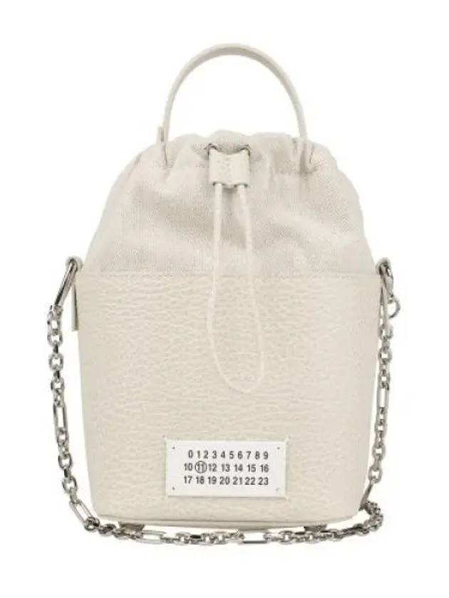 5AC Number Logo Texture Leather Bucket Bag Grey - MAISON MARGIELA - BALAAN 2