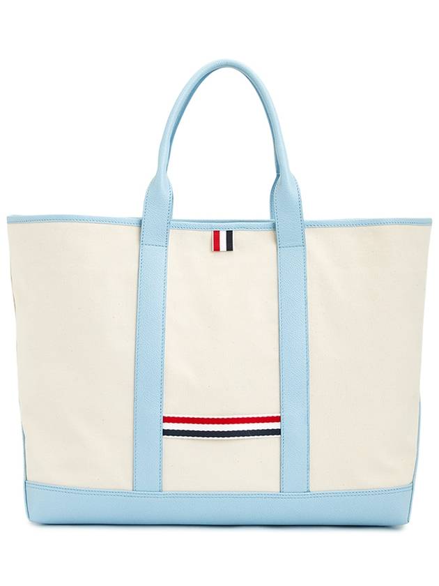 Canvas Leather Medium Tool Tote Bag Ivory - THOM BROWNE - BALAAN 5