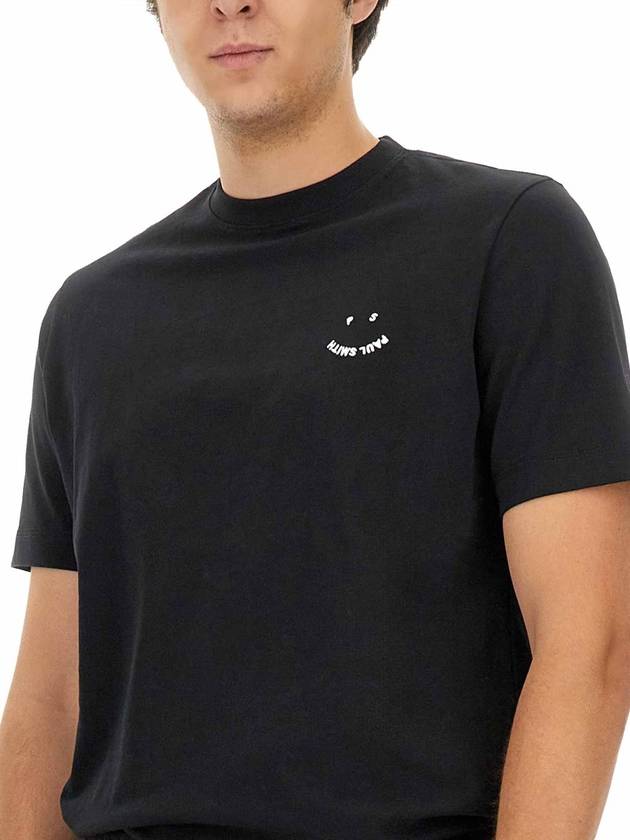 Happy Piece Dyed Short Sleeve T-Shirt Black - PAUL SMITH - BALAAN 4