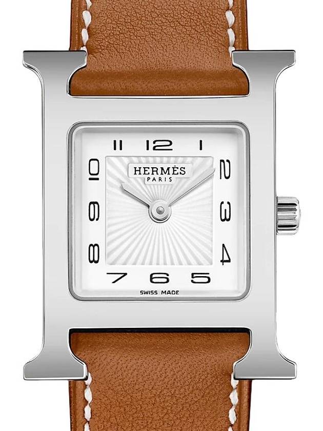 Women s H Hour Watch 25mm Silver Brown - HERMES - BALAAN 3