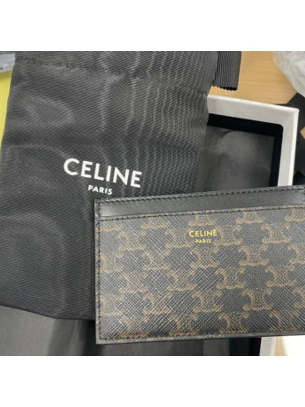 Card Holder in Triomphe Canvas and Calfskin Black - CELINE - BALAAN 6