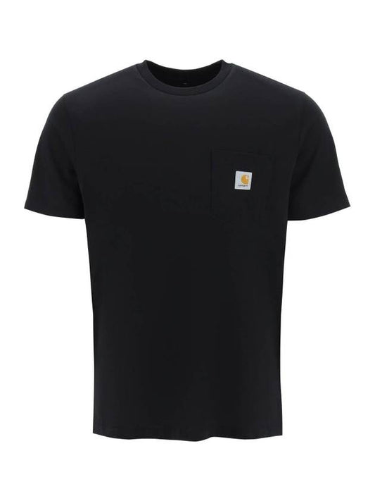 Pocket Short Sleeve T-Shirt Black - CARHARTT WIP - BALAAN 1