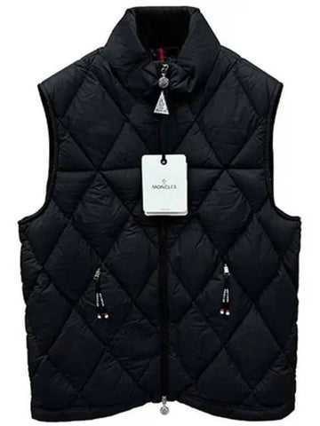 Back logo patch down vest black men s jacket 270388 - MONCLER - BALAAN 1