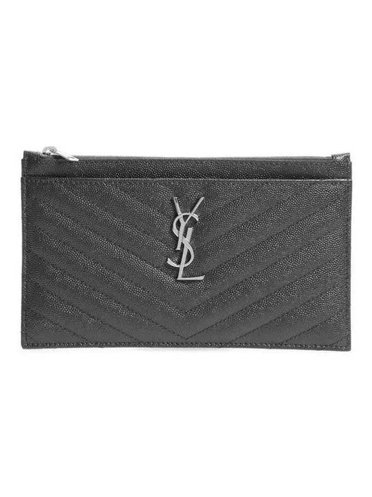 Silver Hardware Matelasse Pouch Bag Grey - SAINT LAURENT - BALAAN 2