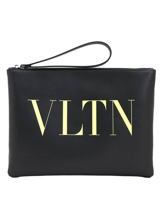 VLNT logo cowhide clutch bag - VALENTINO - BALAAN.